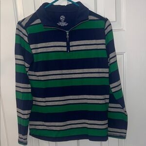 Striped Green and Blue Boys Long Sleeve Shirt